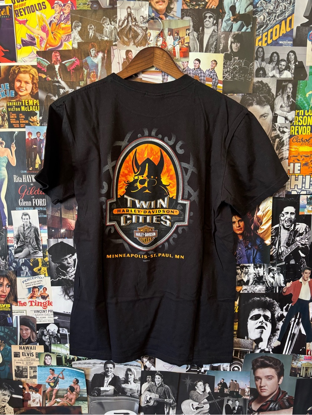 Harley-Davidson Black Short Sleeve Tee with Orange Flame Crest